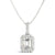 Emerald Cut Diamond Halo Pendant