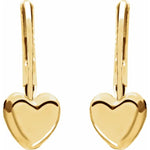 Load image into Gallery viewer, 14k Yellow Gold Heart Earrings