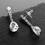 Load image into Gallery viewer, Pear Shaped Cubic Zirconia Dangle Earrings
