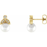 Load image into Gallery viewer, Freshwater White Pearl Leaf Earrings