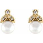 Load image into Gallery viewer, Freshwater White Pearl Leaf Earrings