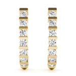 Load image into Gallery viewer, Round Diamond J Hoop Earrings