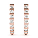 Load image into Gallery viewer, Round Diamond J Hoop Earrings