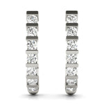 Load image into Gallery viewer, Round Diamond J Hoop Earrings