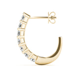 Load image into Gallery viewer, Round Diamond J Hoop Earrings