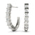 Round Diamond J Hoop Earrings