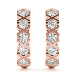 Load image into Gallery viewer, J Hoop Round Diamond Earrings