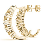 Load image into Gallery viewer, J Hoop Round Diamond Earrings