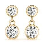 Load image into Gallery viewer, Bezel Set Lab Grown Diamond Drop Earrings