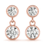 Load image into Gallery viewer, Bezel Set Lab Grown Diamond Drop Earrings
