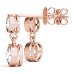 Load image into Gallery viewer, Bezel Set Lab Grown Diamond Drop Earrings