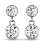 Load image into Gallery viewer, Bezel Set Lab Grown Diamond Drop Earrings