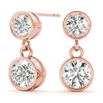 Load image into Gallery viewer, Bezel Set Lab Grown Diamond Drop Earrings