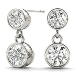 Load image into Gallery viewer, Bezel Set Lab Grown Diamond Drop Earrings