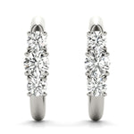 Load image into Gallery viewer, 3 Stone Lab Grown Diamond Earrings For Women