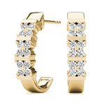 Load image into Gallery viewer, Round Diamond Hoop Earrings