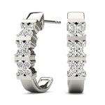 Load image into Gallery viewer, Round Diamond Hoop Earrings