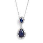 Load image into Gallery viewer, Cubic Zirconia & Blue Sapphire Pendant Necklace