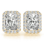Load image into Gallery viewer, Emerald Cut Diamond Halo Earrings
