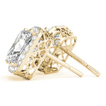 Load image into Gallery viewer, Emerald Cut Diamond Halo Earrings