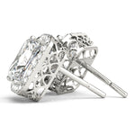 Load image into Gallery viewer, Emerald Cut Diamond Halo Earrings