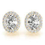 Load image into Gallery viewer, Oval Diamond Halo Earrings