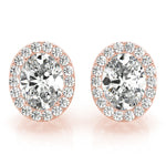 Load image into Gallery viewer, Oval Diamond Halo Earrings