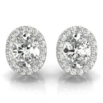 Load image into Gallery viewer, Oval Diamond Halo Earrings