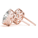 Load image into Gallery viewer, Oval Diamond Halo Earrings