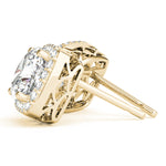 Load image into Gallery viewer, Cushion Diamond Halo Earrings