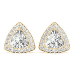 Load image into Gallery viewer, Trillion Cut Halo Diamond Earrings