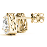 Load image into Gallery viewer, Trillion Cut Halo Diamond Earrings