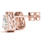 Load image into Gallery viewer, Trillion Cut Halo Diamond Earrings