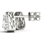 Load image into Gallery viewer, Trillion Cut Halo Diamond Earrings