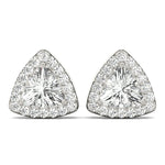 Load image into Gallery viewer, Trillion Cut Halo Diamond Earrings