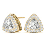 Load image into Gallery viewer, Trillion Cut Halo Diamond Earrings