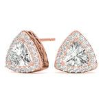 Load image into Gallery viewer, Trillion Cut Halo Diamond Earrings