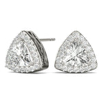 Load image into Gallery viewer, Trillion Cut Halo Diamond Earrings