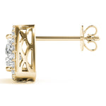 Load image into Gallery viewer, Trillion Cut Halo Diamond Earrings