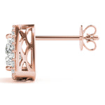 Load image into Gallery viewer, Trillion Cut Halo Diamond Earrings