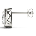 Load image into Gallery viewer, Trillion Cut Halo Diamond Earrings