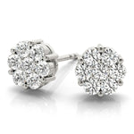 Load image into Gallery viewer, Classic Round Cluster Lab Grown Diamond Earrings
