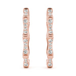 Load image into Gallery viewer, Round Diamond Hoop Earrings For Women
