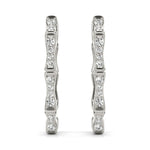 Load image into Gallery viewer, Round Diamond Hoop Earrings For Women