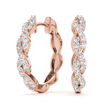 Load image into Gallery viewer, Twisted Diamond Hoop Earrings For Women