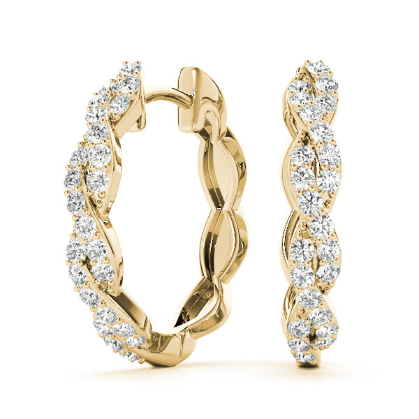Twisted Diamond Hoop Earrings For Women