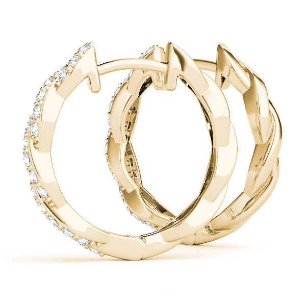 Twisted Diamond Hoop Earrings For Women