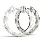 Load image into Gallery viewer, Twisted Diamond Hoop Earrings For Women