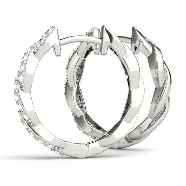 Twisted Diamond Hoop Earrings For Women