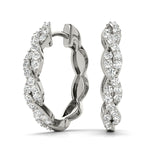 Load image into Gallery viewer, Twisted Diamond Hoop Earrings For Women